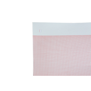 PAPEL TÉRMICO 8,5 "x 11", ÁREA DE DADOS BRANCA DO PACIENTE, GRADE VERMELHA DE 155 MM DE LARGURA, DOBRA EM Z, FILA DE FUROS, 300 FOLHAS, 8 PACOTES PAPEL TÉRMICO 8,5 "x 11", ÁREA DE DADOS BRANCA DO PACIENTE, GRADE VERMELHA DE 155 MM DE LARGURA, DOBRA EM Z, FILA DE FUROS, 300 FOLHAS, 8 PACOTES